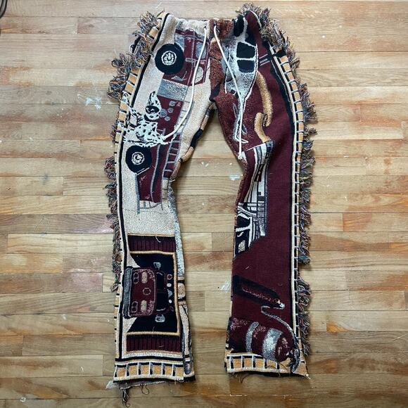 Handmade Pants - “Dalmatians & Creations” 1/1 Upcycled Women’s Tapestry Pants
